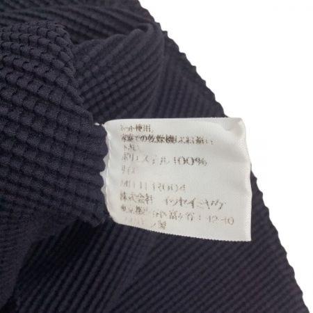  ISSEY MIYAKE イッセイミヤケ Me タートルネックカットソー ノースリーブ  ワッフルプリーツ ネイビー