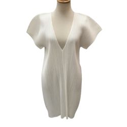 ♪♪ ISSEY MIYAKE イッセイミヤケ PLEATS PLEASE チュニック スカート ワンピース PP11-JT855 ホワイト Bランク
