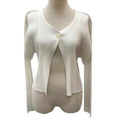 ♪♪ ISSEY MIYAKE イッセイミヤケ PLATS PLEASE カーディガン SIZE 1 PP11-JO853 ホワイト Bランク