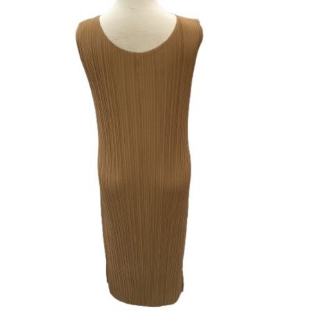  ISSEY MIYAKE イッセイミヤケ PLATS PLEASE セットアップ ワンピース カーディガン  SIZE 3 ブラウン
