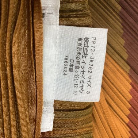 ISSEY MIYAKE イッセイミヤケ PLATS PLEASE カットソー 図形 三角 SIZE 3 PP73-JK762 ブラウン