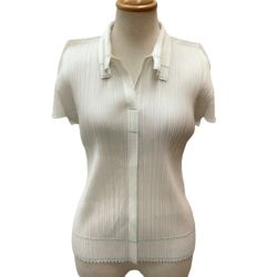 ♪♪ ISSEY MIYAKE イッセイミヤケ PLATS PLEASE カットソー ステッチ SIZE 3  PP83-JK121 ホワイト Bランク