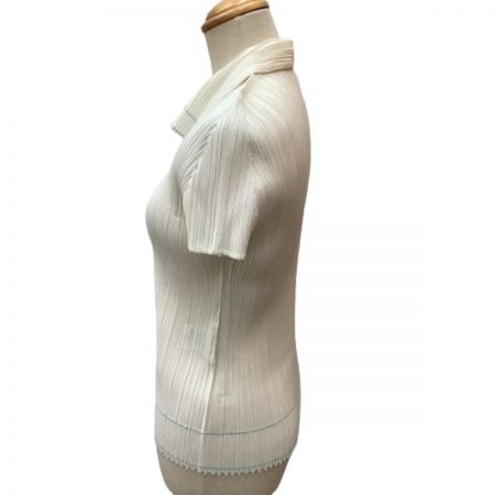  ISSEY MIYAKE イッセイミヤケ PLATS PLEASE カットソー ステッチ SIZE 3  PP83-JK121 ホワイト