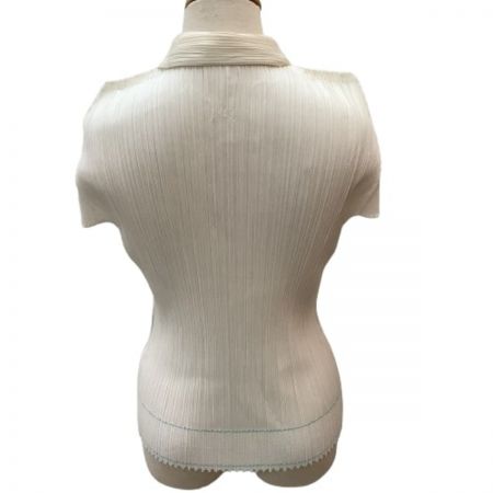  ISSEY MIYAKE イッセイミヤケ PLATS PLEASE カットソー ステッチ SIZE 3  PP83-JK121 ホワイト