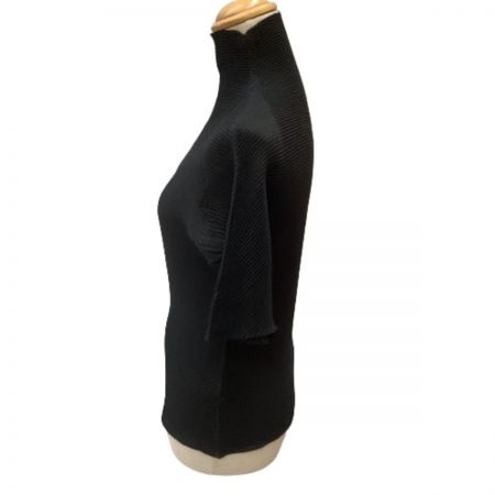  ISSEY MIYAKE イッセイミヤケ Me ミー ワッフルプリーツ タートルネックカットソー SIZE 3 ブラック