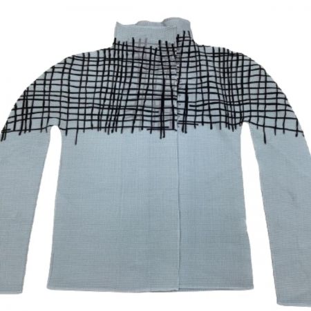  ISSEY MIYAKE イッセイミヤケ me ミー カーディガン チェック ワッフルプリーツ MI12FO311 スカイブルー