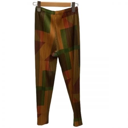  ISSEY MIYAKE イッセイミヤケ PLATS PLEASE パンツ 図形 総柄 SIZE 1 PP73-JF763 ブラウン