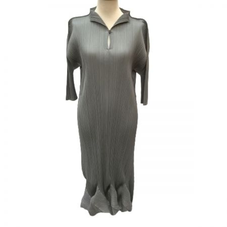  ISSEY MIYAKE イッセイミヤケ PLATSPLEASE 変形 ワンピース スカート SIZE 3 PP53-JH596 グレー