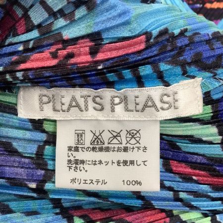 ISSEY MIYAKE イッセイミヤケ PLATS PLEASE カットソー 花 草 植物 総柄 PP81-JK651 スカイブルー