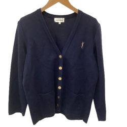 ♪♪ Yves Saint Laurent イブサンローラン レディース カーディガン SIZE L ネイビー Bランク
