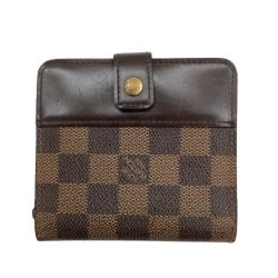 LOUIS VUITTON ルイヴィトン ２つ折り財布 ダミエ コンパクト・ジップ N61668 Cランク