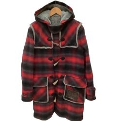 ♪♪ DOLCE & GABBANA ドルチェアンドガッバーナ メンズ ダッフルコート SIZE S チェック レッド Bランク