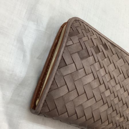 PONY LEATHER ポニーレザー 馬革 長財布 がま口 編み込み グレージュ