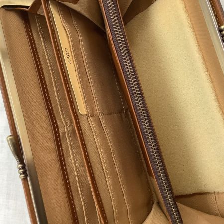 PONY LEATHER ポニーレザー 馬革 長財布 がま口 編み込み グレージュ