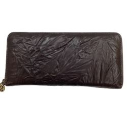 SACURA サクラ 長財布 レザー シワ加工 ダークブラウン Bランク