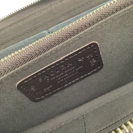 SACURA サクラ 長財布 レザー シワ加工 ダークブラウン