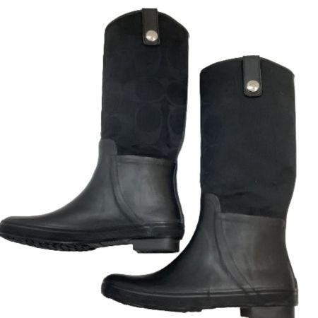  COACH コーチ レディース レインブーツ シグネチャー SIZE 8M（25cm程度） ブラック