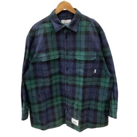  wtaps ダブルタップス メンズ シャツ  チェック SIZE X 03（L) 222TQDT-SHM01 グリーン