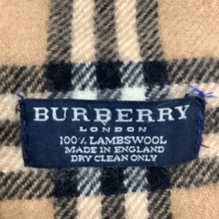  BURBERRY LONDON バーバリーロンドン マフラー チェック 100％ウール ベージュ