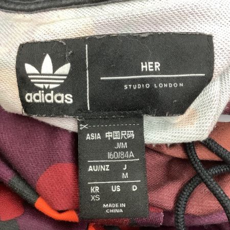  adidas アディダス レディース スウェット パーカー Tシャツ パンツ セットアップ 3点セット SIZE XS ブラウン×ワインレッド