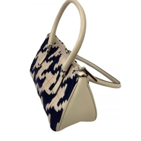  PRADA プラダ ハンドバッグ ニット ツィード バイカラー ベージュ