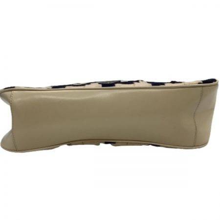  PRADA プラダ ハンドバッグ ニット ツィード バイカラー ベージュ