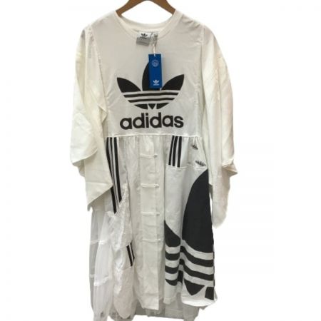  adidas アディダス レディース ワンピース  リメイク品 1点もの 着物風 レース スカート  L  ia4816 ホワイト