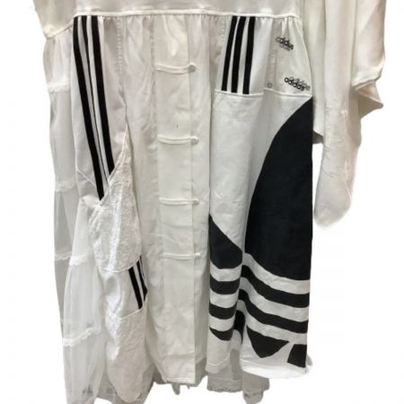  adidas アディダス レディース ワンピース  リメイク品 1点もの 着物風 レース スカート  L  ia4816 ホワイト
