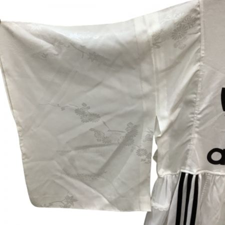  adidas アディダス レディース ワンピース  リメイク品 1点もの 着物風 レース スカート  L  ia4816 ホワイト