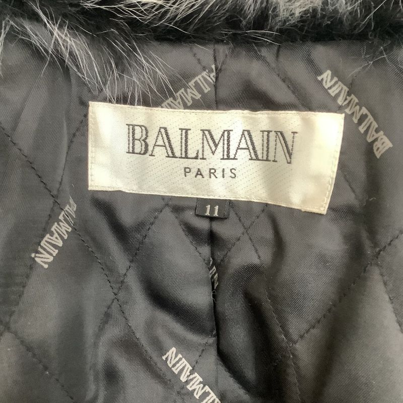 中古】 balmain バルマン レディース レザージャケット ファー付き