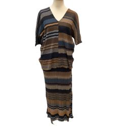 ♪♪ JURGEN LEHL ヨーガンレール レディース セットアップ スカート カットソー SIZE M ネイビー Bランク