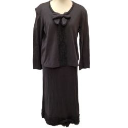 PINK HOUSE ピンクハウス レディース セットアップ スカート カットソー リボン ピコフリル Vintage グレー Cランク