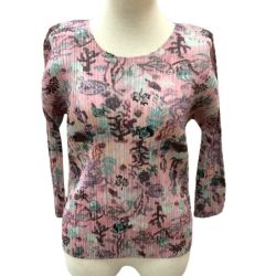 ISSEY MIYAKE イッセイミヤケ PLEATS PLEASE カットソー 海の生き物 Natalie Leteコラボ  ピンク Bランク