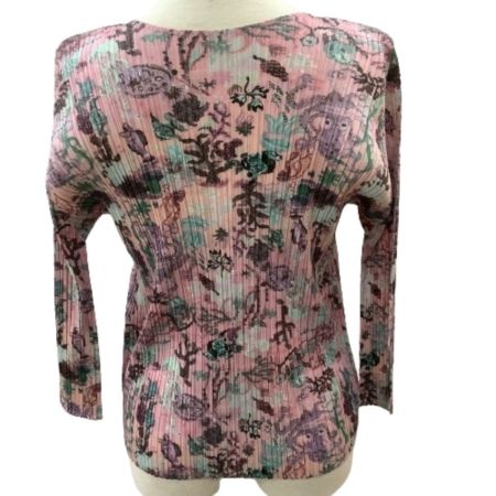 ISSEY MIYAKE イッセイミヤケ PLEATS PLEASE カットソー 海の生き物 Natalie Leteコラボ  ピンク