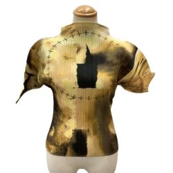 ♪♪ ISSEY MIYAKE イッセイミヤケ PLEATS PLEASE カットソー 激レア 惑星 柄 PP92-JK085 イエロー Bランク