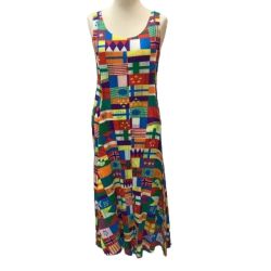 ISSEY MIYAKE イッセイミヤケ PLEATS PLEASE ノースリーブワンピース 国旗柄 フレア  PP81-JH606 Bランク