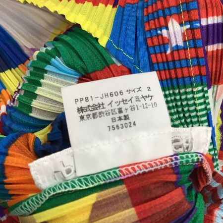 ISSEY MIYAKE イッセイミヤケ PLEATS PLEASE ノースリーブワンピース 国旗柄 フレア  PP81-JH606