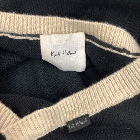  Karl Helmut カールヘルム メンズ 半袖ニット  ブラック×ベージュ