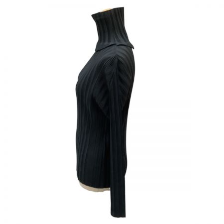  ISSEY MIYAKE イッセイミヤケ PLEATS PLEASE タートルネックカットソー  PP83-FK356 墨黒