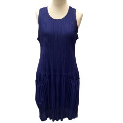 ♪♪ ISSEY MIYAKE イッセイミヤケ PLEATS PLEASE チュニック ワンピース 消しプリーツ PP83-JH444 ブルー Bランク