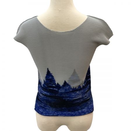  ISSEY MIYAKE me イッセイミヤケ ミー カットソー ワッフルプリーツ 樹 山 風景 MI73FK197 グレー