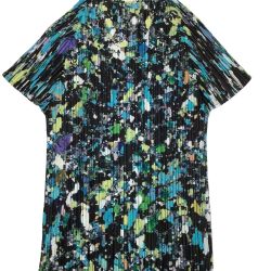 ♪♪ ISSEY MIYAKE イッセイミヤケ PLEATS PLEASE カットソー 総柄 花柄 SIZE3 PP96-JK022 ブラック Bランク