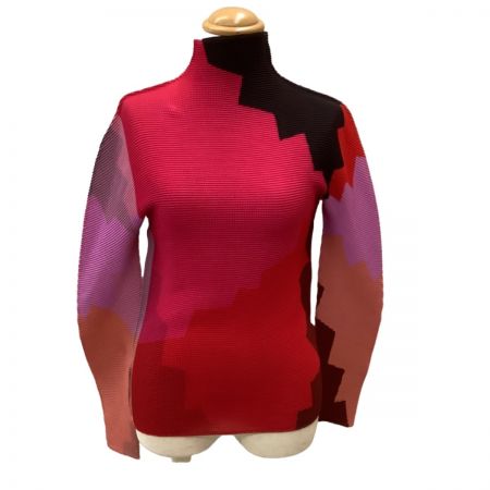  ISSEY MIYAKE イッセイミヤケ ワッフルプリーツ カットソー レア サンプル品  レッド