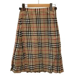♪♪ BURBERRY LONDON バーバリーロンドン レディース ひざ丈スカート 巻きスカート SIZE 38 チェック ベージュ Bランク