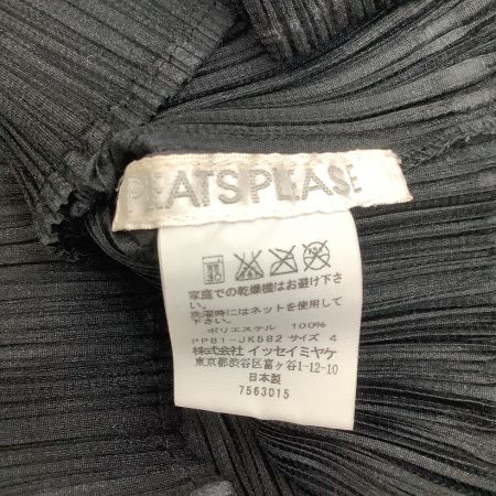  ISSEY MIYAKE イッセイミヤケ PLEATS PLEASE タートルネックカットソー 首レース PP81-JK582 ブラック
