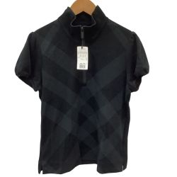 ♪♪ BURBERRY GOLF バーバリーゴルフ 未使用 タグ付き レディース 襟付きカットソー SIZE 3 ブラック Sランク