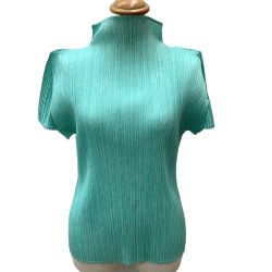 ♪♪ ISSEY MIYAKE イッセイミヤケ PLEATS PLEASE カットソー SIZE 3 PP71-JK168 ペパーミント Cランク