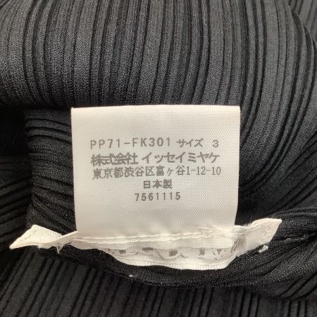 ISSEY MIYAKE イッセイミヤケ PLEATS PLEASE カットソー SIZE 3 PP71-FK301 ブラック