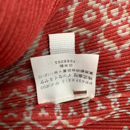  ISSEY MIYAKE イッセイミヤケ PLEATS PLEASE カットソー ペイズリー柄 SIZE 3 PP43FK313 レッド