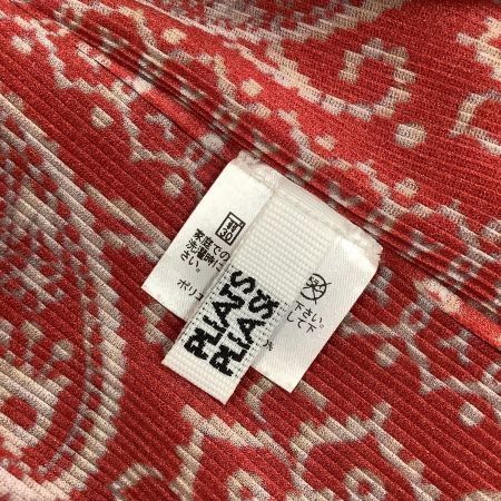  ISSEY MIYAKE イッセイミヤケ PLEATS PLEASE カットソー ペイズリー柄 SIZE 3 PP43FK313 レッド